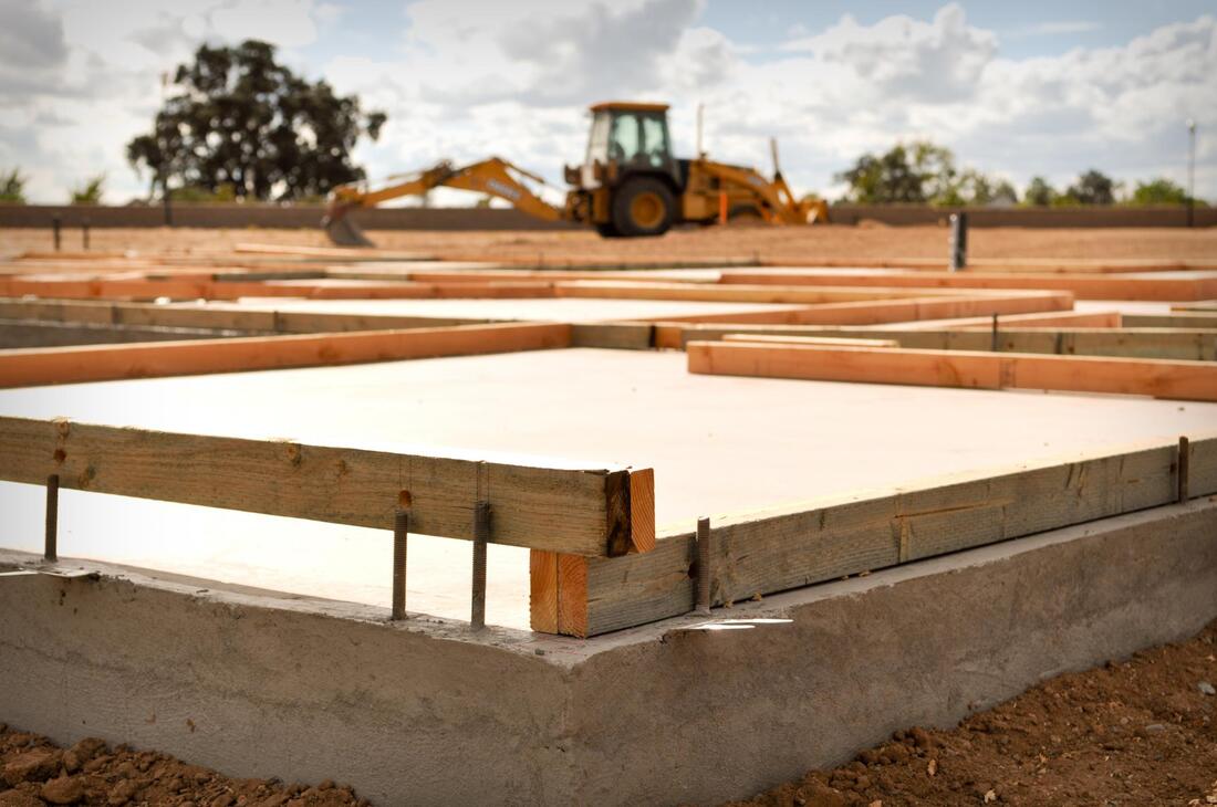 a newly built concrete slabs